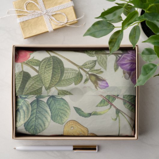 bloemen en vlinders, ontkoppeling, voetzool tissuepapier (Geschenk)