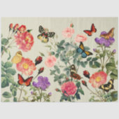 bloemen en vlinders, ontkoppeling, voetzool tissuepapier (Voorkant)