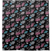 Bloemen en vlinders patroon douchegordijn (Voorkant)