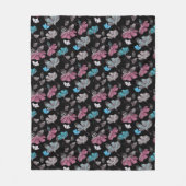 Bloemen en vlinders patroon fleece deken (Voorkant)
