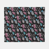 Bloemen en vlinders patroon fleece deken (Voorkant (Horizontaal))