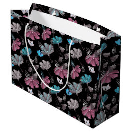 Bloemen en vlinders patroon groot cadeauzakje