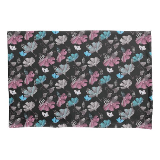 Bloemen en vlinders patroon kussensloop (Voorkant)