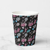 Bloemen en vlinders patroon papieren bekers (Rechts)