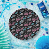 Bloemen en vlinders patroon papieren bordje (Feest)