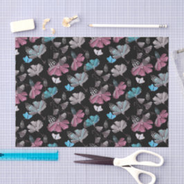 Bloemen en vlinders patroon tissuepapier