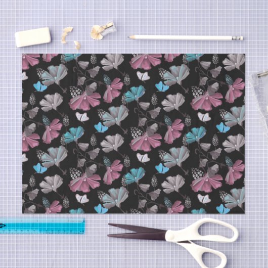 Bloemen en vlinders patroon tissuepapier (Craft)