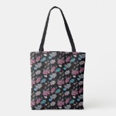 Bloemen en vlinders patroon tote bag (Achterkant)