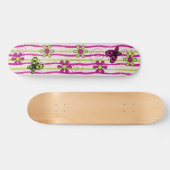 Bloemen en vlinders persoonlijk skateboard (Horizontaal)