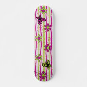 Bloemen en vlinders persoonlijk skateboard (Voorkant)