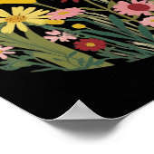 Bloemen en vlinders poster (Hoek)