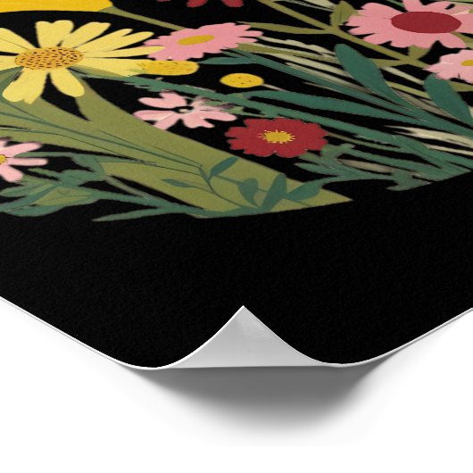 Bloemen en vlinders poster (Hoek)