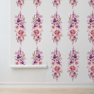 Bloemen en Vlinders Retro Design Behang