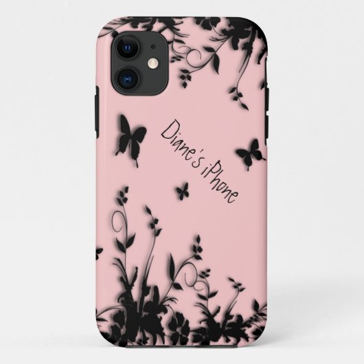 Bloemen en Vlinders Roze Persoonlijke iPhone 5 Hoe Case-Mate iPhone Case (Achterkant)