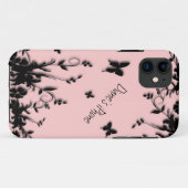 Bloemen en Vlinders Roze Persoonlijke iPhone 5 Hoe Case-Mate iPhone Case (Achterkant (horizontaal))