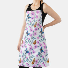 Bloemen en vlinders schort
