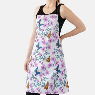Bloemen en vlinders schort