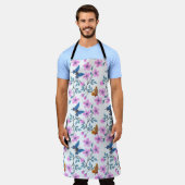 Bloemen en vlinders schort (Gedragen)