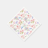 Bloemen en vlinders servet (Hoek)