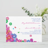 Bloemen en vlinders - sla de datumkaarten op save the date (Staand voorkant)