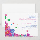 Bloemen en vlinders - sla de datumkaarten op save the date (Voorkant / Achterkant)