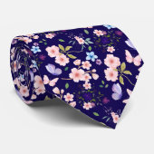 Bloemen en vlinders stropdas (Opgerold)