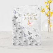 Bloemen en vlinders Sympathie / Condoleance Kaart (Gele Bloem)