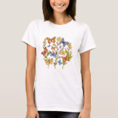 Bloemen en vlinders t-shirt (Voorkant)