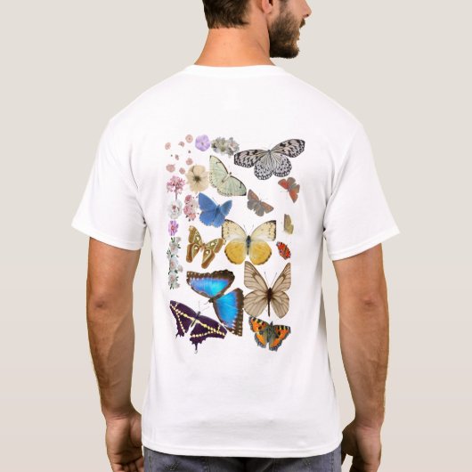 Bloemen en vlinders t-shirt (Achterkant)