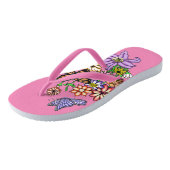 Bloemen en vlinders Teenslippers (Schuin)