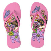 Bloemen en vlinders Teenslippers (Voetbed)