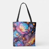 Bloemen en vlinders tote bag (Achterkant)