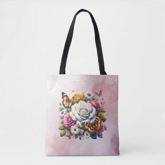 BLOEMEN EN VLINDERS TOTE BAG (Voorkant)