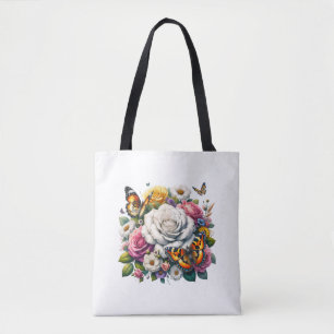 BLOEMEN EN VLINDERS TOTE BAG