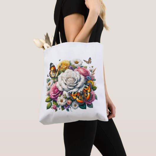 BLOEMEN EN VLINDERS TOTE BAG (Dichtbij)