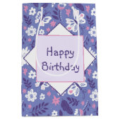 Bloemen en Vlinders Verjaardag Medium Cadeauzakje (Voorkant)