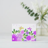 Bloemen en vlinders - Visitekaartje (Staand voorkant)