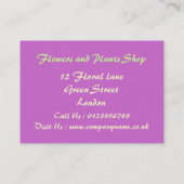 Bloemen en vlinders - Visitekaartje (Achterkant)