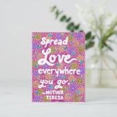 Bloemen en vlinders zijn dol op typografie briefkaart (Staand voorkant)