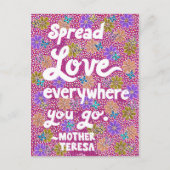 Bloemen en vlinders zijn dol op typografie briefkaart (Voorkant)