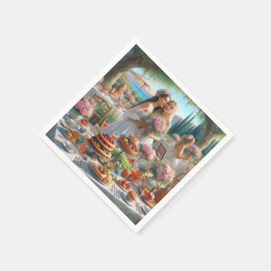  bloemen en voedsel Vrijgezellenfeest Papier serve Servet (Hoek)