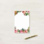 Bloemen en vogel post-it® notes (Op bureau)