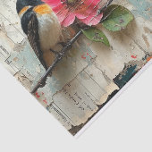 Bloemen en vogel tissuepapier (Detail)