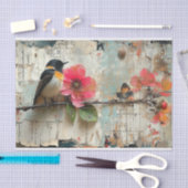 Bloemen en vogel tissuepapier (Craft)