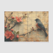 Bloemen en vogel tissuepapier (Voorkant)