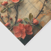 Bloemen en vogel tissuepapier (Detail)