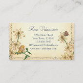  bloemen en vogel visitekaartje (Achterkant)