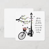 Bloemen en vogelentekker 5x5 notitiekaartje (Voorkant / Achterkant)