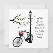 Bloemen en vogelentekker 5x5 notitiekaartje (Voorkant)