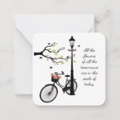 Bloemen en vogelentekker notitiekaartje (Voorkant)